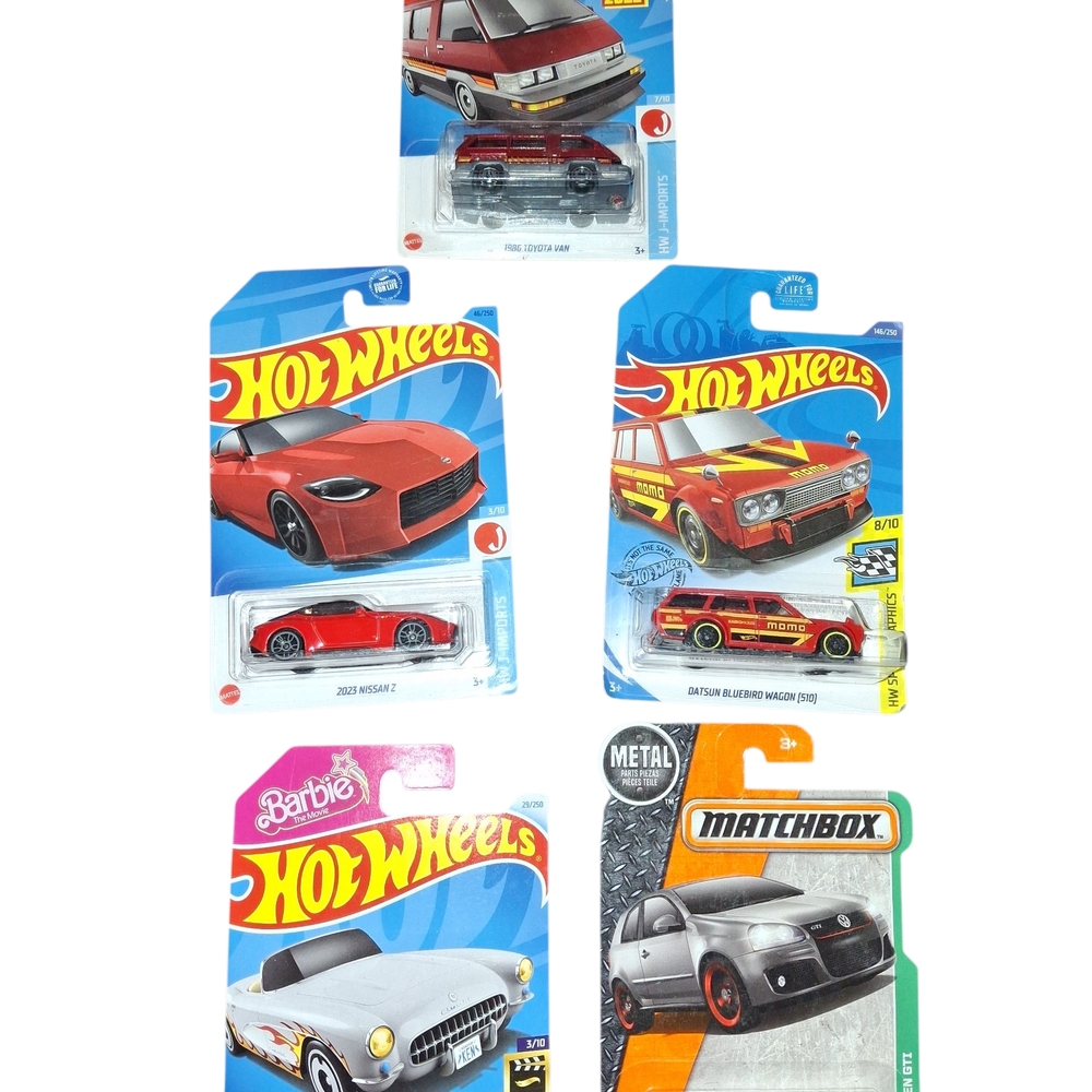 and Matchbox Toy Car Set - Red, Black, Silver